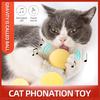 Интерактивный мяч для кошачьего писка - плюшевая электрическая игрушка с кошачьей мятой, имитирующая звуки животных, обучающая игрушка для котят