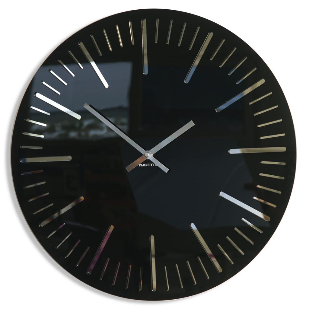Wall clock for living room trim black 50cm