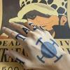 Аниме One Piece Finger Tattoo Stickers Adult Cos Law Ace Flower Arm Fake Tattoos