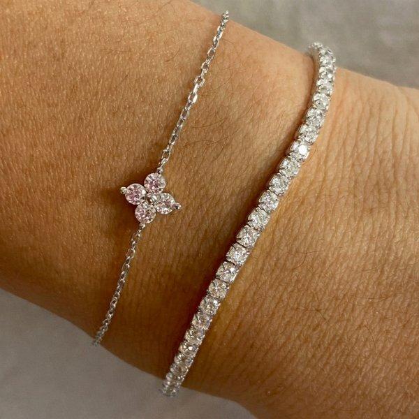 Luxury Flower Brass Bracelet New High-End Minimalist Zircon Charm Blade Chain Women’s Bracelet Party Jewelry Gift