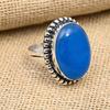 Blue Chalcedony Gemstone Handmade 925 Sterling Silver Wedding Jewelry Ring