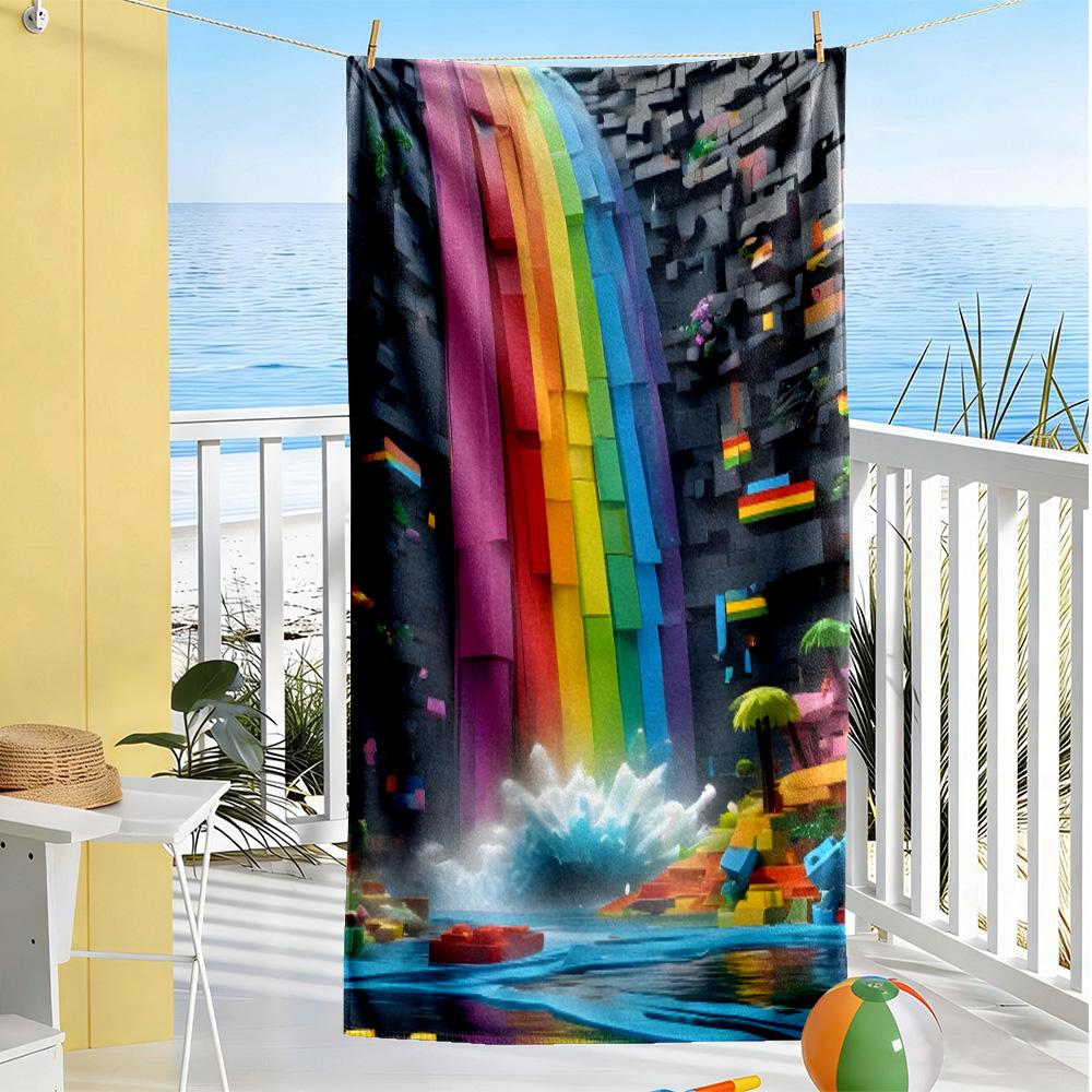 Lego Bricks Beach Towel Quick-Dry Soft Microfiber Comfortable Lightweight Perfect for Traveling Yoga Camping and Swimming