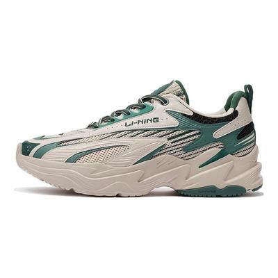 Li Ning Meteor амортизирующие износостойкие низкие спортивные повседневные туфли мужские кроссовки серо-зеленые ARLS007-1