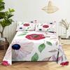 Pink Floral Bed Sheet Set Pillowcase Bedding Linens Cover Flower Queen King Twin Full Size for Single Double Bed Soft Thin