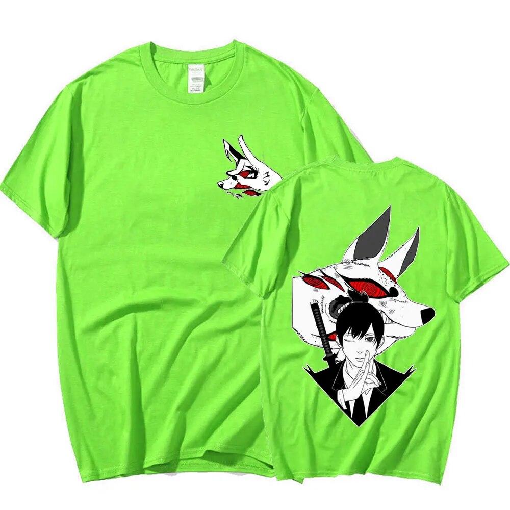 Аниме бензопила унисекс футболка Unisexga Hayakawa Aki Fox Devil Kon футболки с принтом унисекс женская повседневная хлопковая футболка с коротким рукавом большого размера
