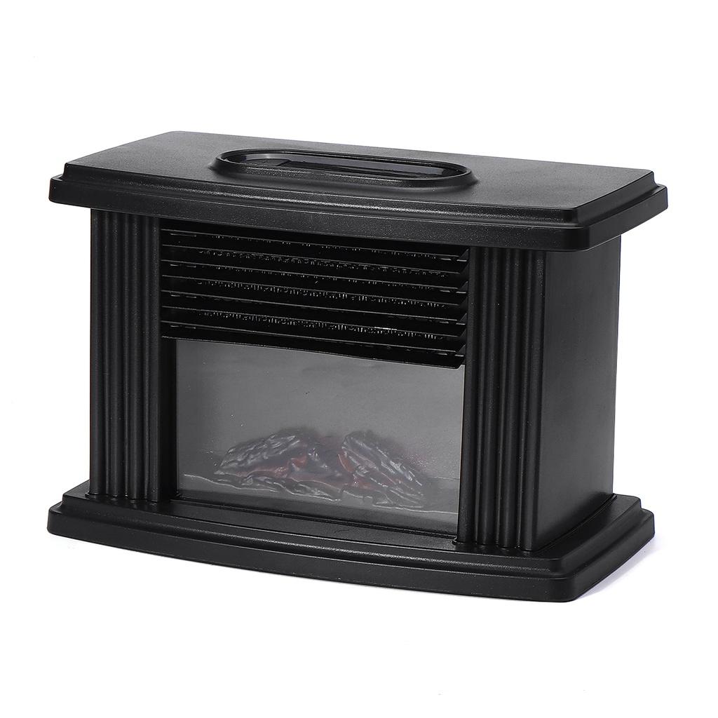 Electric Fireplace Heater Flame Display Mini Tabletop Warmer Simulation Heating Portable Mantelpiece Room Office Heating Winter