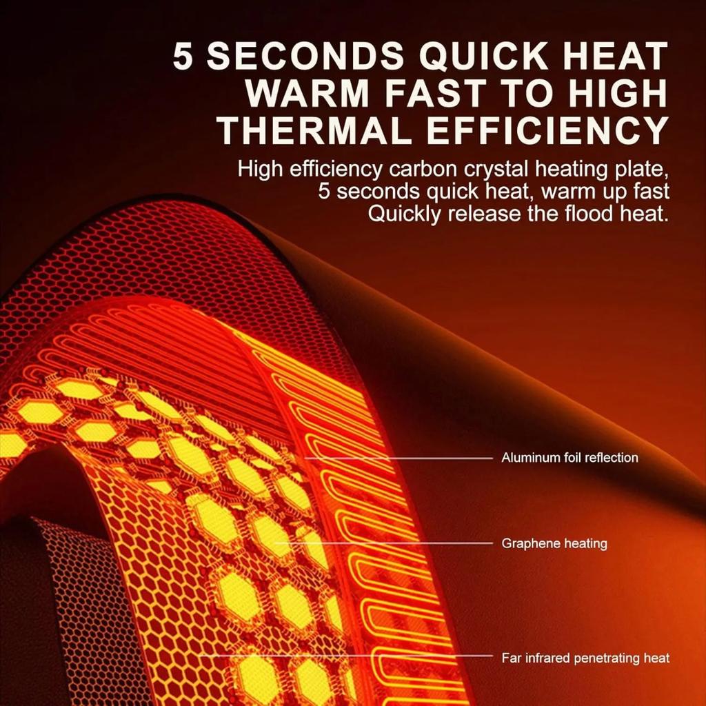 HOMZY Бесшумные складные гетры Pro - Электрическая грелка для ног под стол с термостатом и автоматическим отключением для офиса, дома, таймер