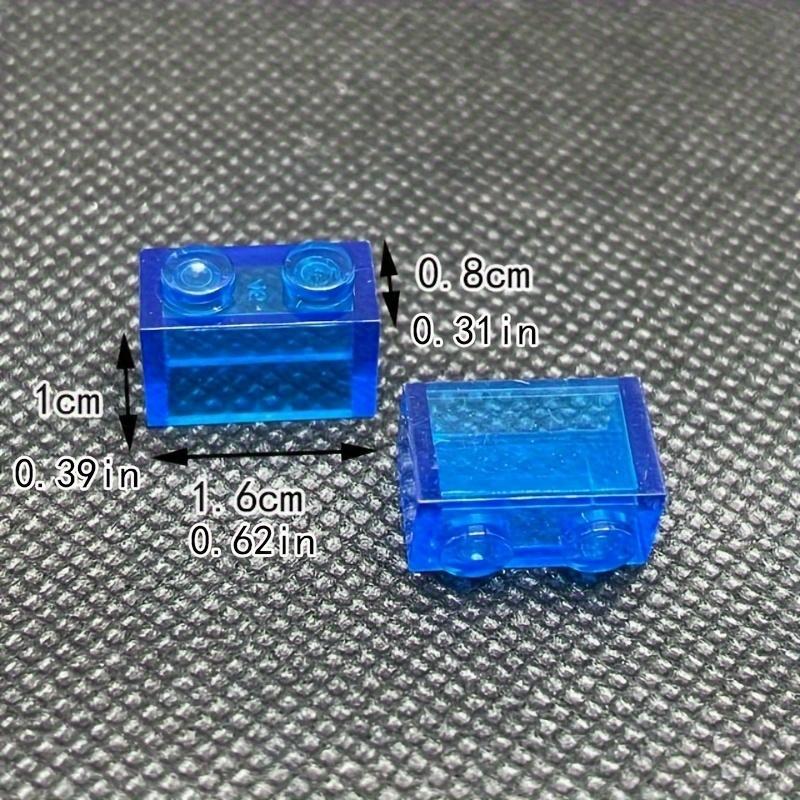 40pcs/bag Small Particles Bricks Transparent Clear Brick 1x2 Building Block Classic Bulk Parts Accessories Toys for Children