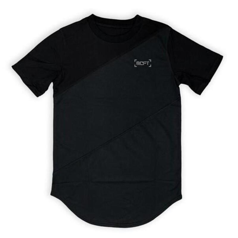 Muscleguys Мужские новые свежие и дышащие топы, лоскутная хлопковая и сетчатая футболка для фитнеса, бодибилдинга, тренировочная одежда с короткими рукавами