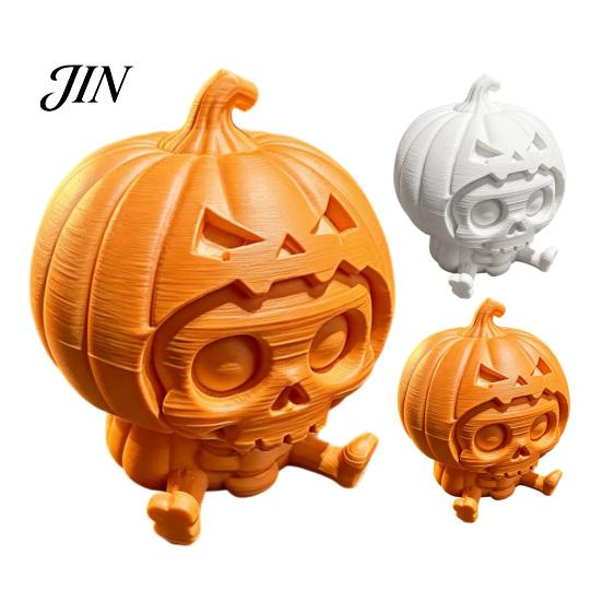 Dark And Pastoral Halloween Ornament Pumpkin Skull Ornament, Hollow Ghost Face Design, 3D Printed Textured Figure Detailed Layered Figurine,