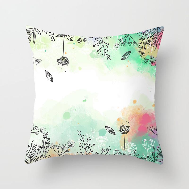 Home Supplies Cute Pastoral Cactus Print Pillow Cover Sofa Cushion Cover
