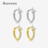 925 Sterling Silver Hoop Earrings Ladies Earrings Irregular Cubic Zirconia Engagement Fine Jewelry