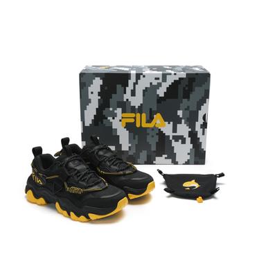 Хуан Цзинъюй X Fluid 5 Обувь с кошачьей лапкой кита Прочная низкая повседневная обувь Женские кроссовки Черные F12W442128FBK