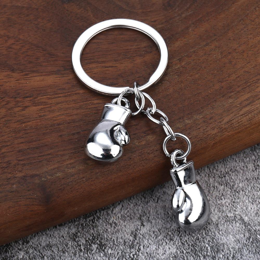 Metal Boxing Gloves Keychain 3D Sport Pendant Creative Fitness Boxing Key Ring Boxing Lovers