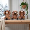 Набор из 3 фигурок Шотландской коровы Декоративные Не вижу зла Не слышу зла Не говорю зла Смола Скульптура Украшения для Дома Офиса Стола Полки