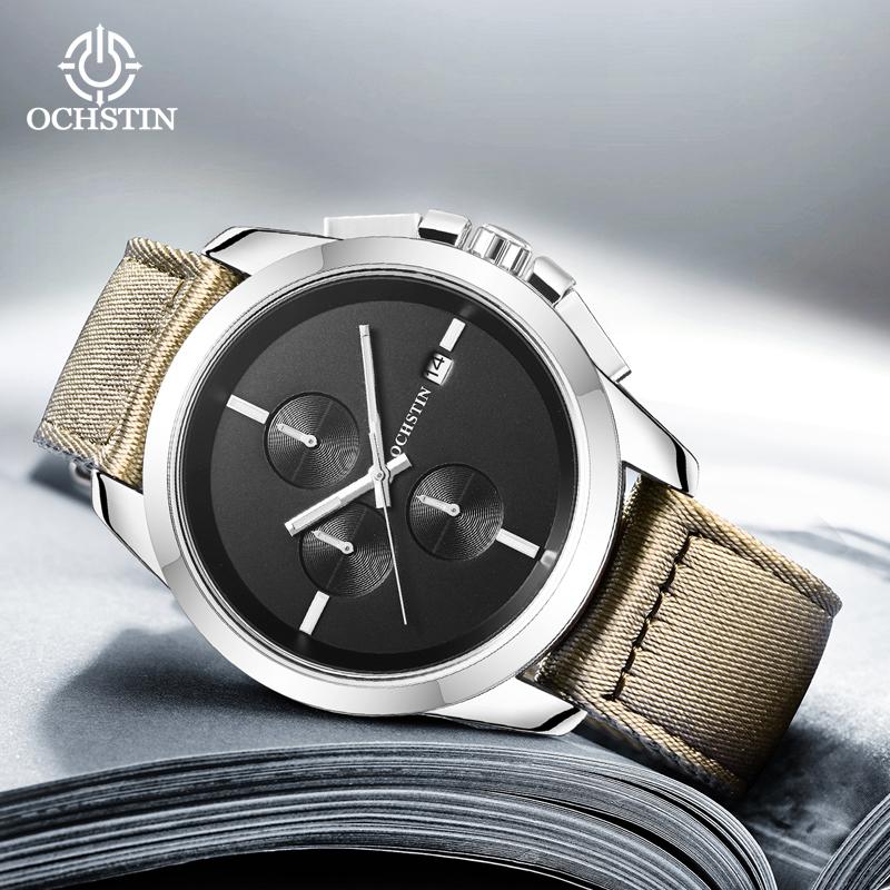 Luxury Watch Brand OCHSTIN Men Military Sports Watches Men's Quartz Date Clock Man Casual Nylon Wrist Watch Relogio Masculino