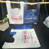 50 шт. Сумки для продуктов с ручками, прочные пластиковые сумки для покупок, сумки-тоуты «Спасибо» для розничных магазинов, упаковка для еды на вынос