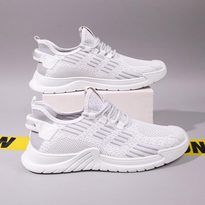 Sports Men's Shoes Summer Mesh Breathable Trend Explosion Non-smelly Feet Casual Shoes Running Shoes Hollow Mesh Shoes Flying Woven Shoes
