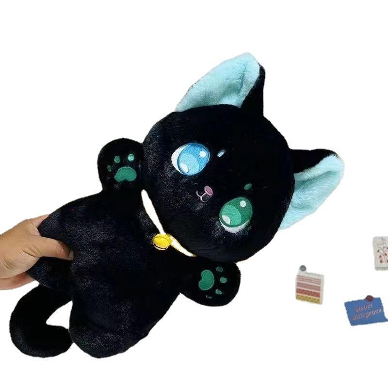 Black and white cat plush toy, 25cm