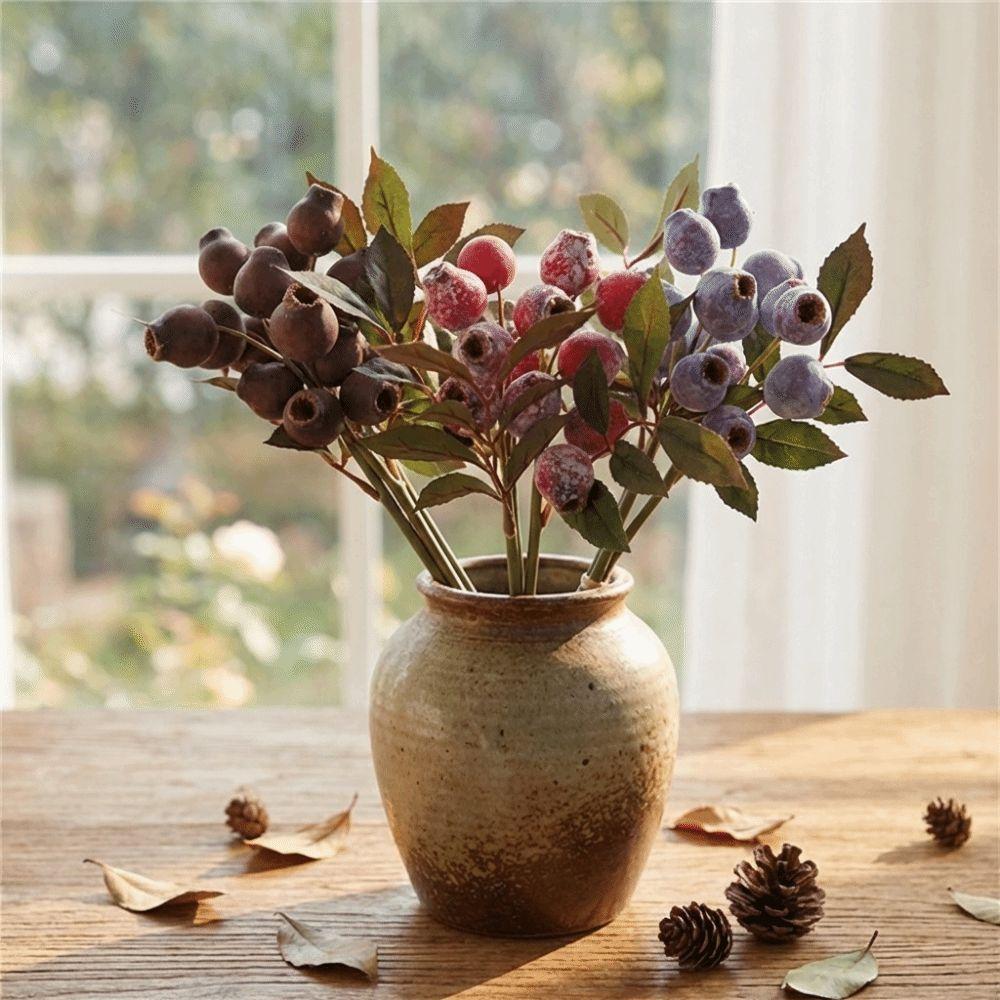 Plastic Foliage Realistic Fake Fruit Green Plants Simulation Gum-nut Halloween