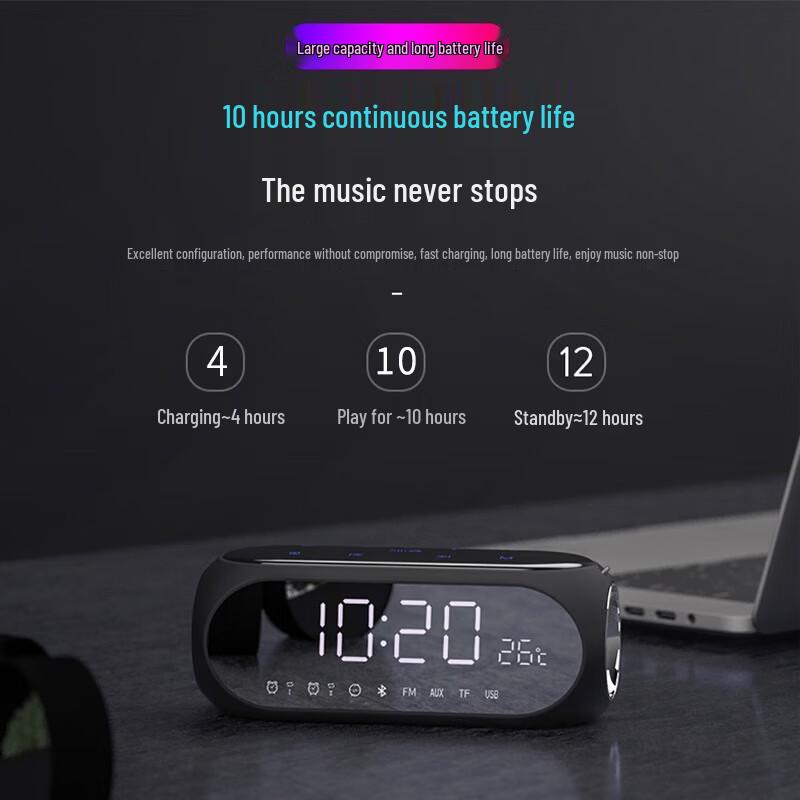 Suoai S69 Умная портативная Bluetooth-колонка Будильник Вилка CN (адаптер в комплекте)