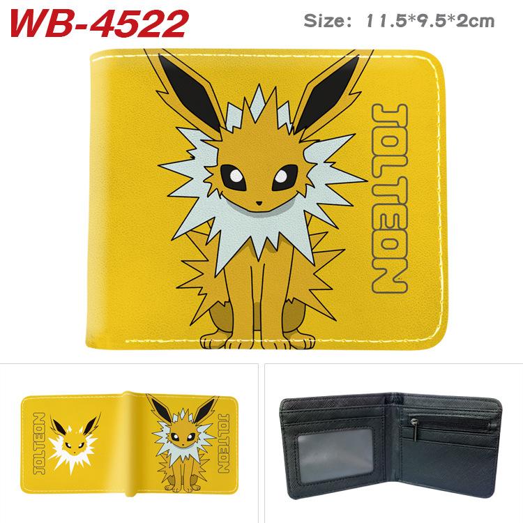 Pokemon Full Color Short Card Holder Folded Coin Purse Cute Pikachu Wallet 1pcs
