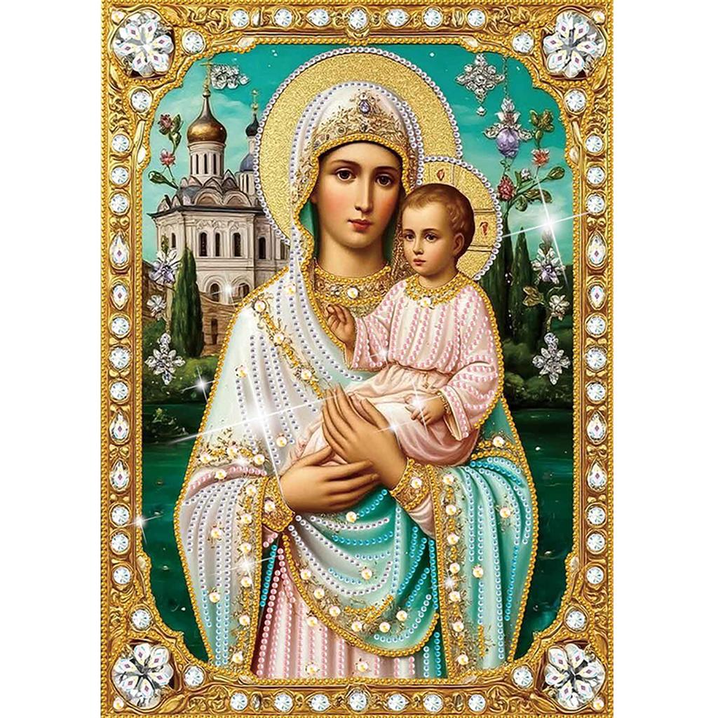 Virgin Mary Partial DIY 5D Special Shaped Drill Diamond Painting Kit for Adults/Beginners Gift Idea Home Decor 30x40cm