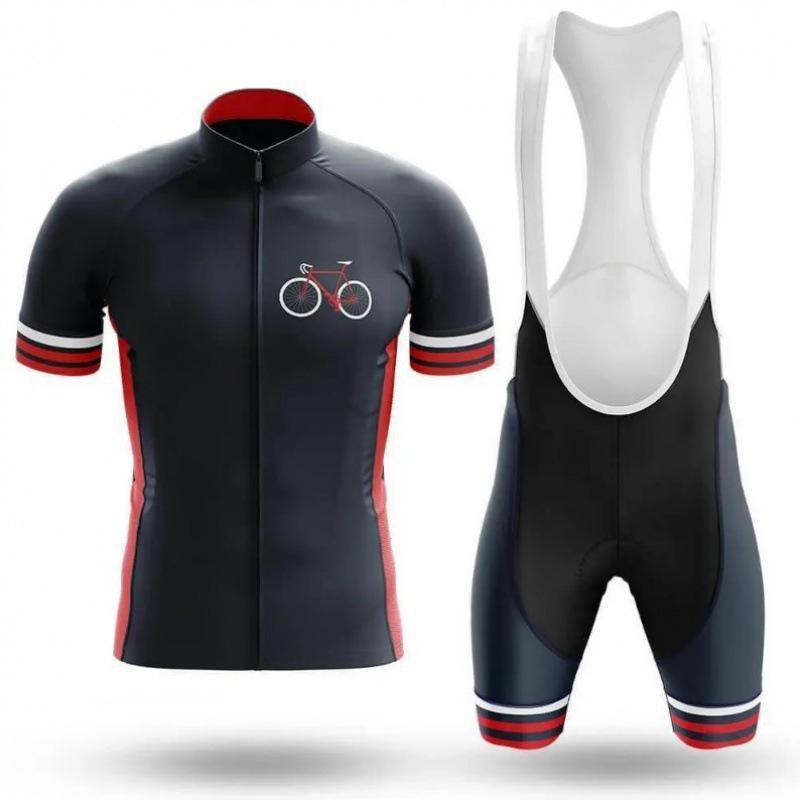 Summer men's short-sleeved cycling suit, moisture-absorbing and breathable cycling suit, road bike, bicycle top, shorts.