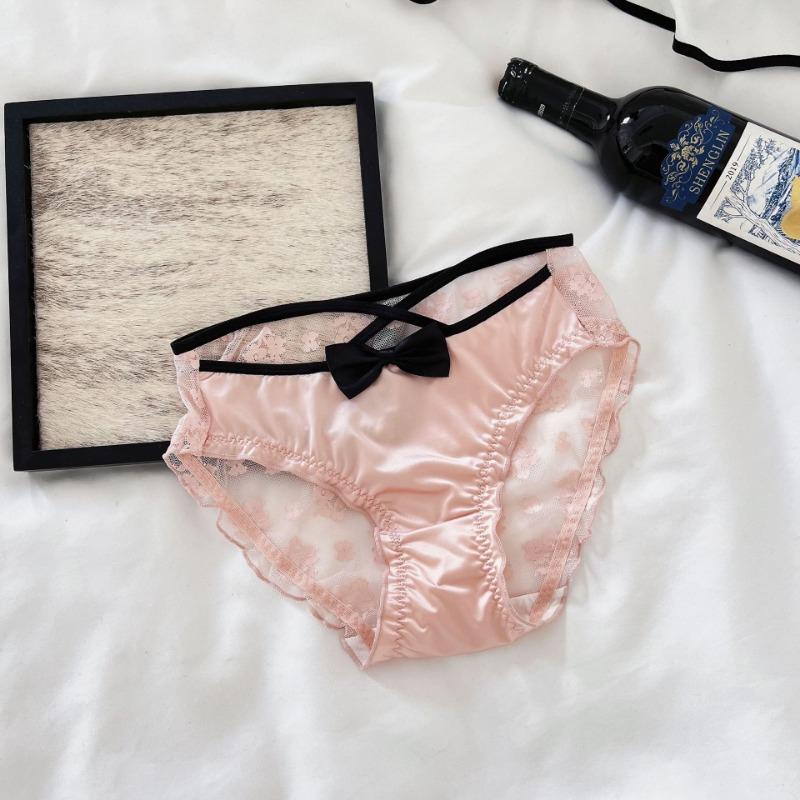 Женские трусики из чистого сексуального кружева из хлопка с дышащей и удобной антибактериальной промежностью, закрывающие ягодицы, сатиновые трусики с низкой посадкой