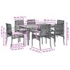 7 Piece Outdoor Dining Set with Cushions Black Poly Rattan