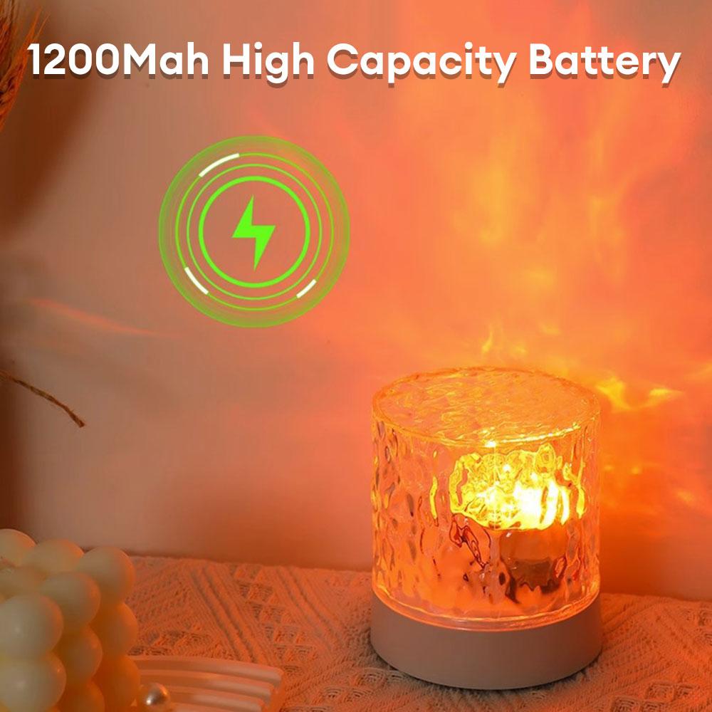 Water Crystal Lamp16 Colors RGB Water Ripple Projector Night Light USB Rotating Crystal Table Lamp Dimmable For Bedroom Bedside