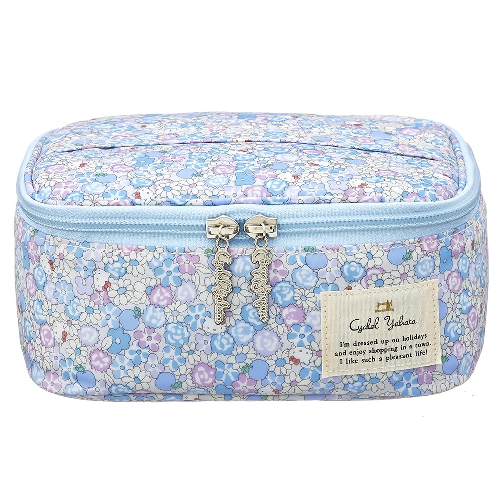 Vanity pouch large capacity Sanrio character cosmetic cute Liberty ladies floral pattern brush pocket horizontal long gusset adult stylish portable