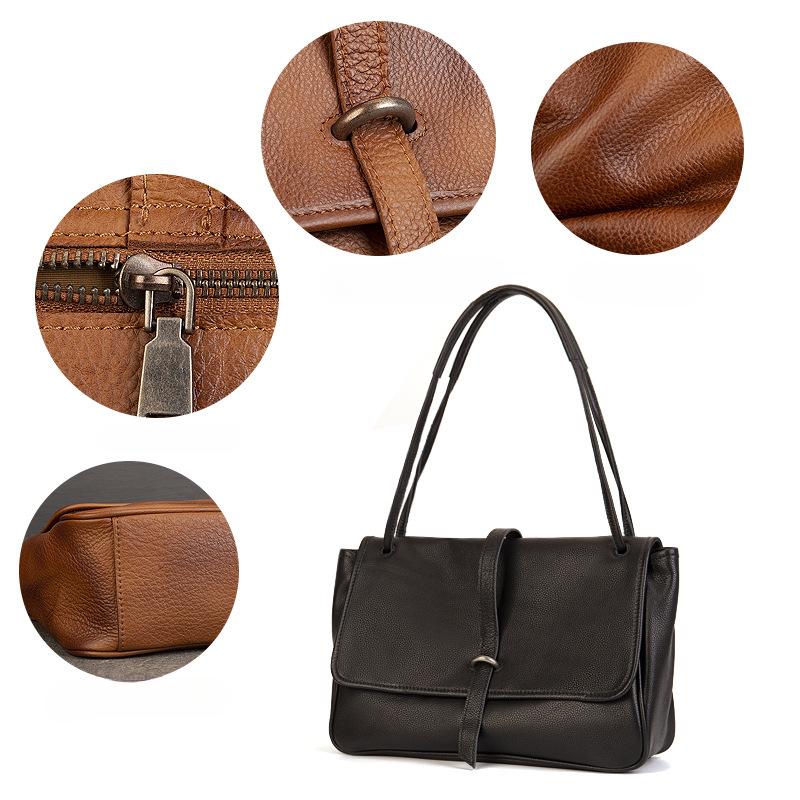 Сумка ручной работы, женская винтажная сумка-мессенджер премиум-класса, большая вместимость, сумка-тоут для поездок на работу через плечо под мышкой