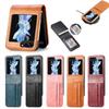 Multiple Card Slots Holder Leather Phone Case for Samsung Z Flip 6 5 4 3 Shockproof Protection Bag Cover for Z Flip6 Flip5 Flip4