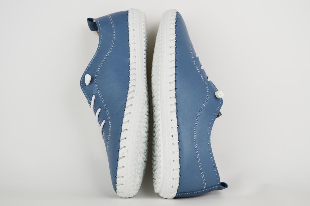 Мокасины кожаные Evromoda 007115 36 Голубой