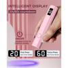 mlogiroa UV Nail Light Handheld UV Light for Nails 3W Portable Led Lamp with 2 Timer Settings 20/60s for Gel Polish Home DIY Salon Women(Pink)