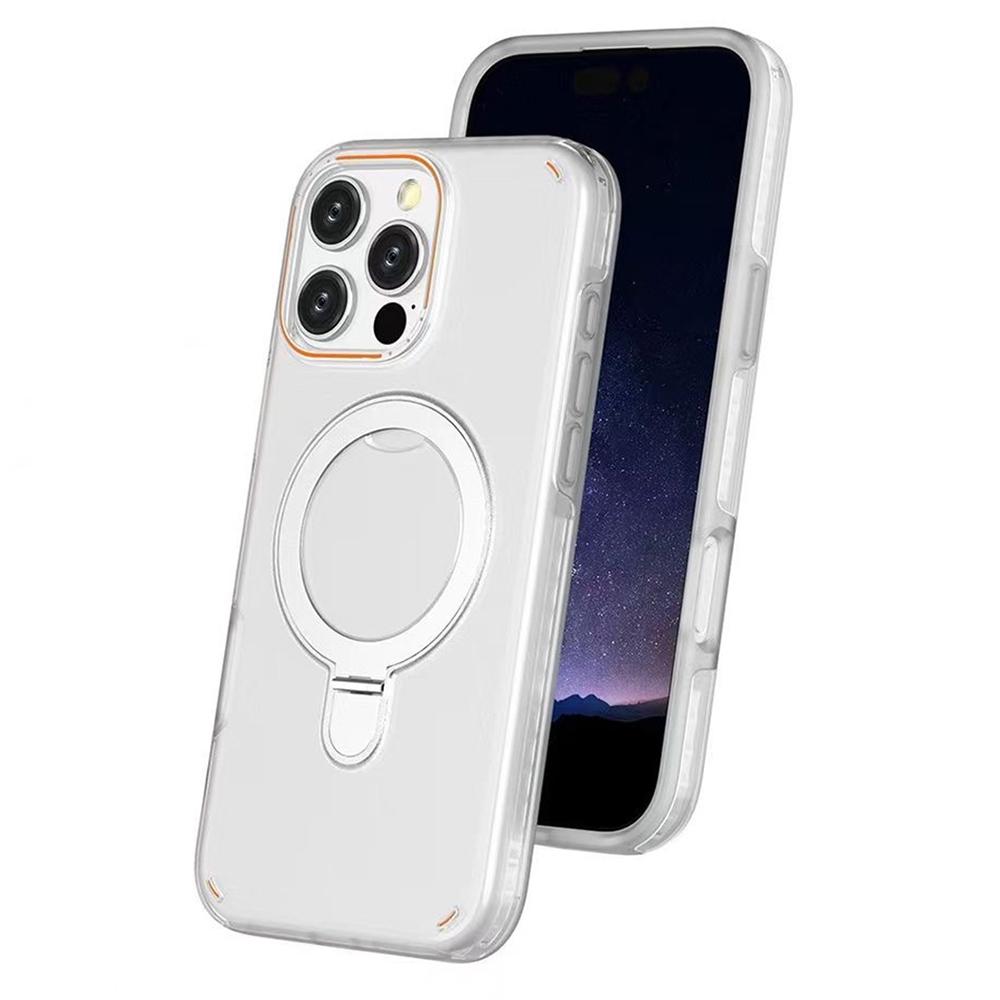 Роскошный магнитный двухслойный защитный чехол для телефона iPhone 16 15 11 12 13 14 Pro Max для Magsafe с металлическим кольцом-держателем