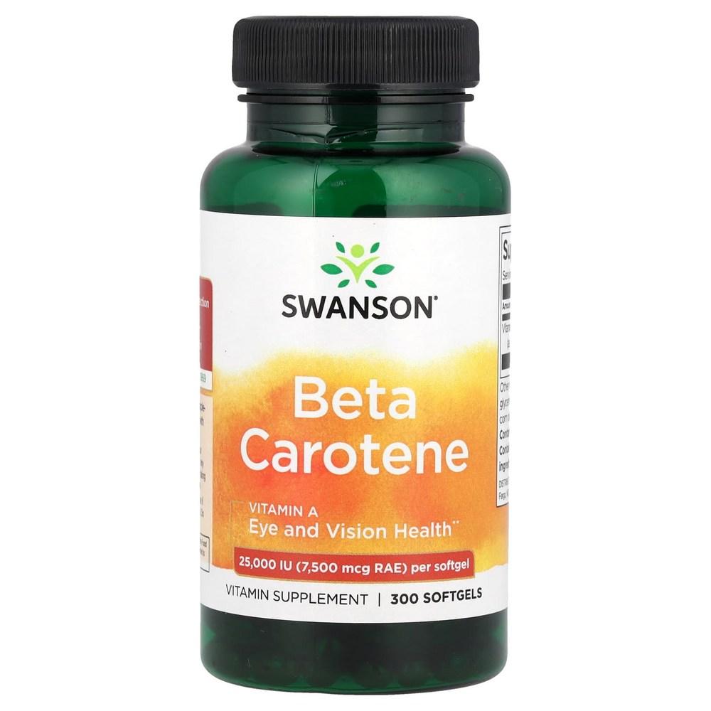 Swanson Beta-Carotene 25,000 IU RAE 7,500 mcg Softgels 300 Tablets Beta-Carotene 25,000 IU RAE 7,500 mcg Small 1 pcs