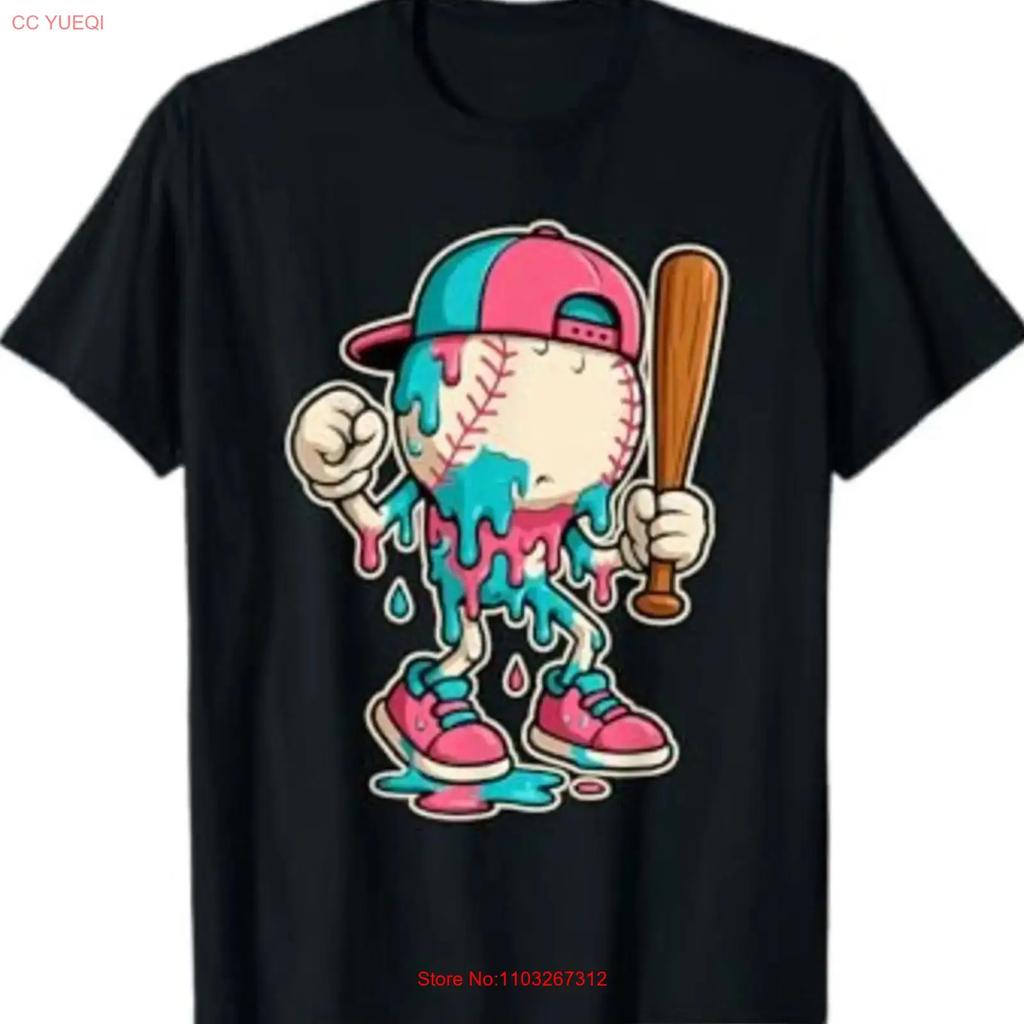Baseball Drip Ice Cream T Shirt Vintage Designer Clothes Comfortable Slightly Graphic Fashion Stylish Stretched