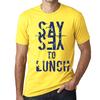 Мужская винтажная футболка Футболка с рисунком Say Yes to Lunch Yellow