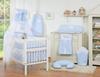 5-Piece Bedding Set 120X90 With Canopy - Hanging Hearts Checkered Blue