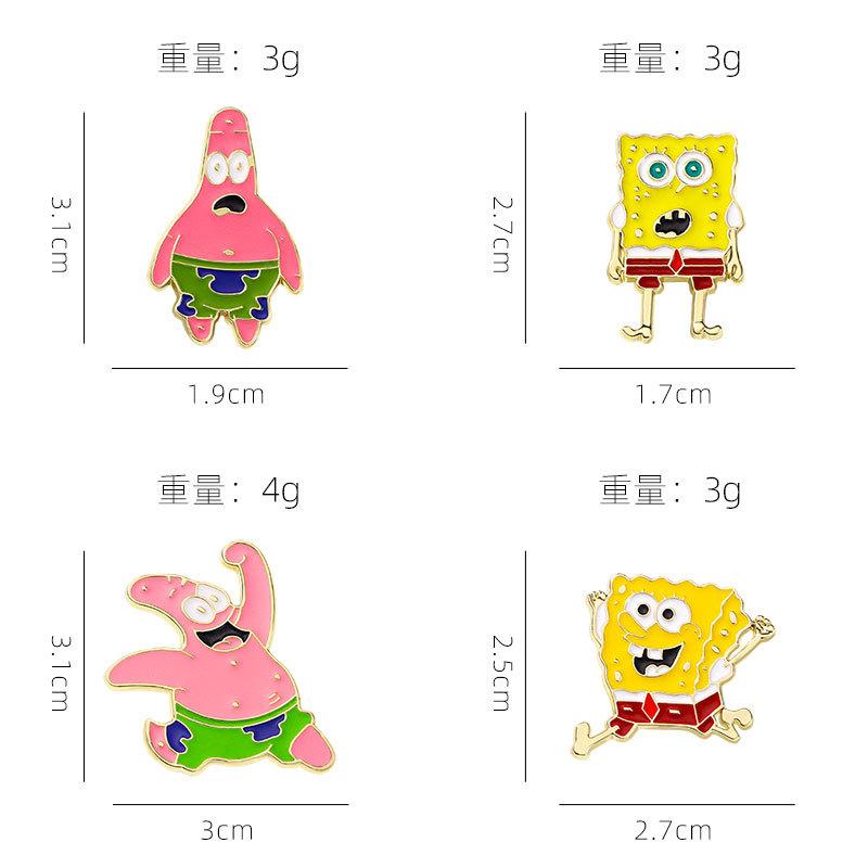 Peripheral Brooch Cartoon Cute Patrick Star Anime Peripheral Clothes Accessories Dripping Oil