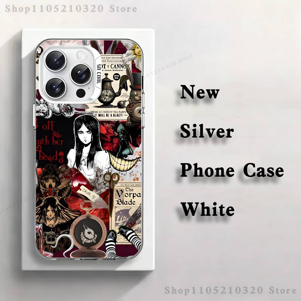 A-Alice M-Madness Returns Phone Case For iPhone 17,16,15,14,13,12,11,Pro,Max,Plus,Mini,XS,SE Anti Fall White Matte Hard Bumper