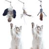3 of Ni Cat Toy Cat Teaser Popular Cat Toy Fishing Rod (1) Replacement Feathers (3)