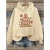 Cartoon Strawberry Capybara Cute Printed Hoodie for Women Autumn Winter 2025 Long Sleeve Tops Sweatshirt Clothing