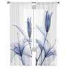 Abstract Purple Flower Chiffon Sheer Curtains for Living Room Bedroom Home Decoration Window Voile Tulle Curtain Drapes
