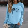 Женская модная повседневная толстовка с длинным рукавом и круглым вырезом с принтом