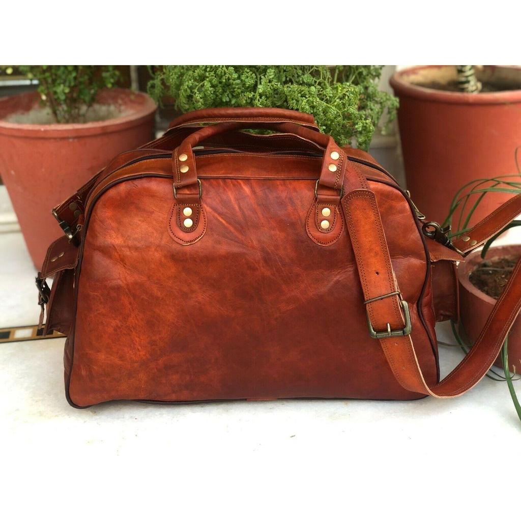 Женская дорожная кожаная сумка для путешествий в воздушной кабине, винтажная сумка для выходных на ночь