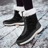 Ботильоны, женская зимняя обувь, сохраняющие тепло, нескользящие черные зимние ботинки, женские белые ботинки на шнуровке, большие размеры 42
