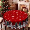 Красная скатерть на рождественскую тематику, с мультяшным принтом снеговика и рождественской елки, водонепроницаемая и моющаяся, для украшения вечеринок в помещении и на открытом воздухе